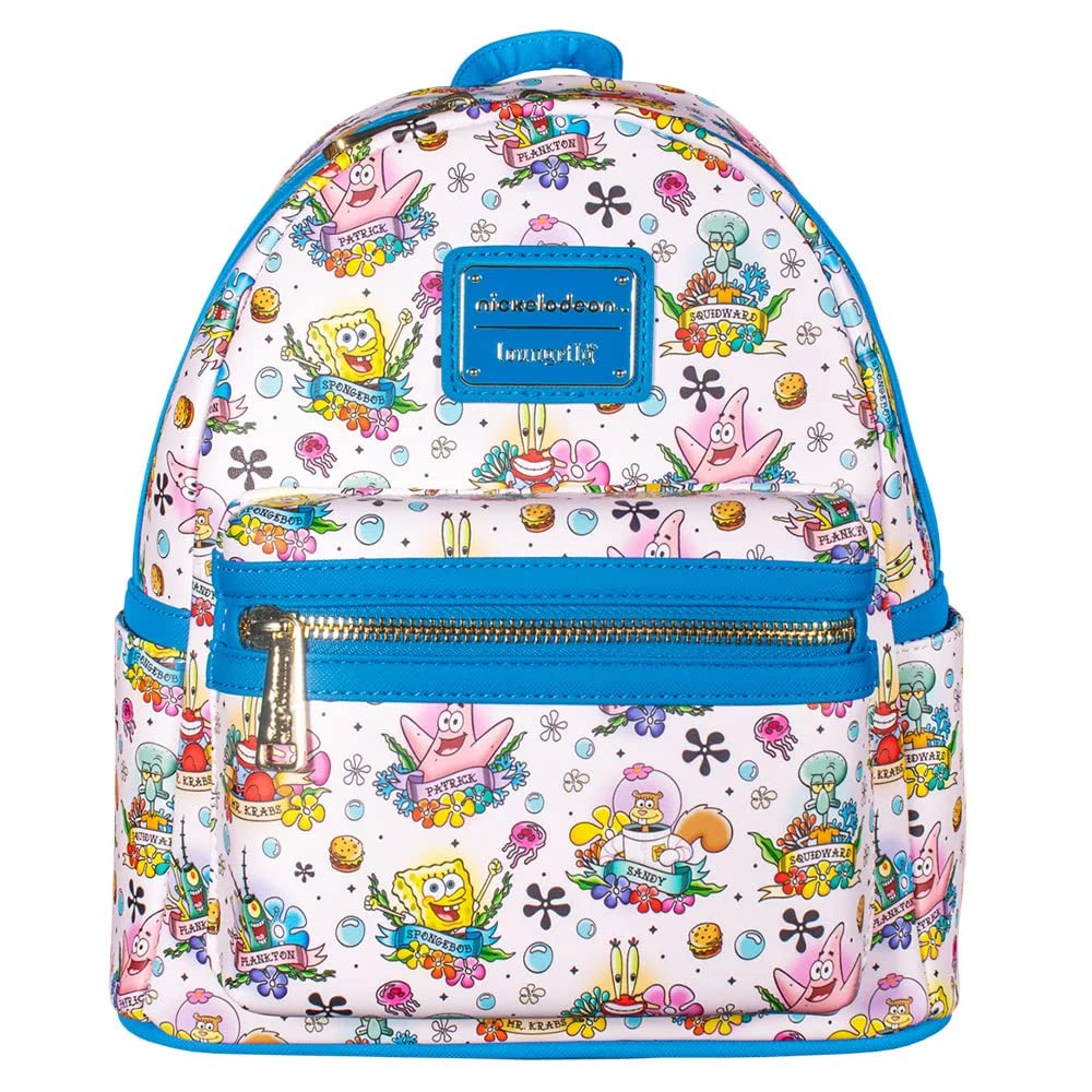 Amazon.com | Loungefly Spongebob Tattoo AOP Mini Backpack Amazon.com | Loungefly Spongebob Tattoo AOP Mini Backpack